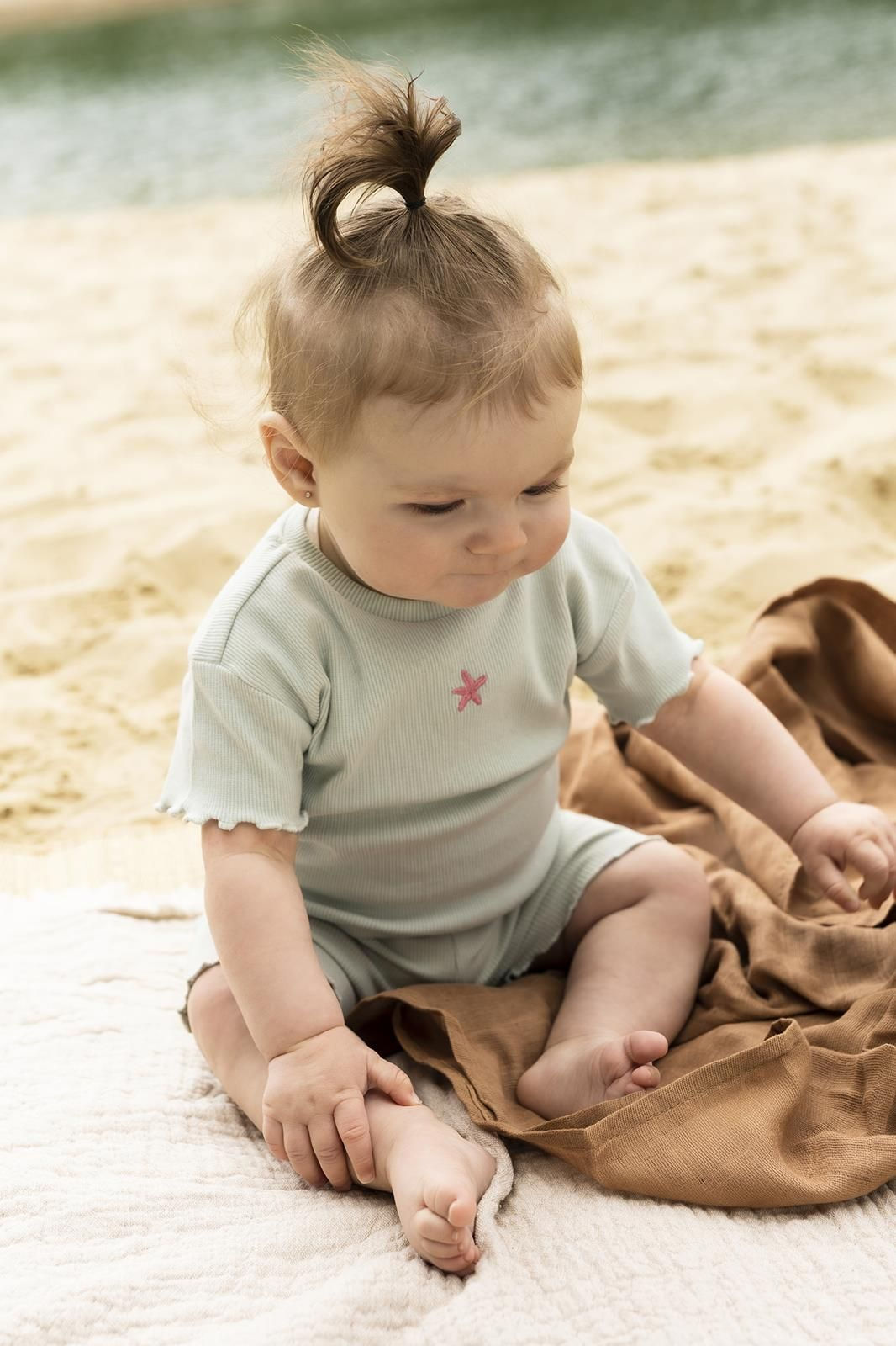 T-shirt original bébé manches courtes bleu étoile de mer Chesterton enfant noppies
