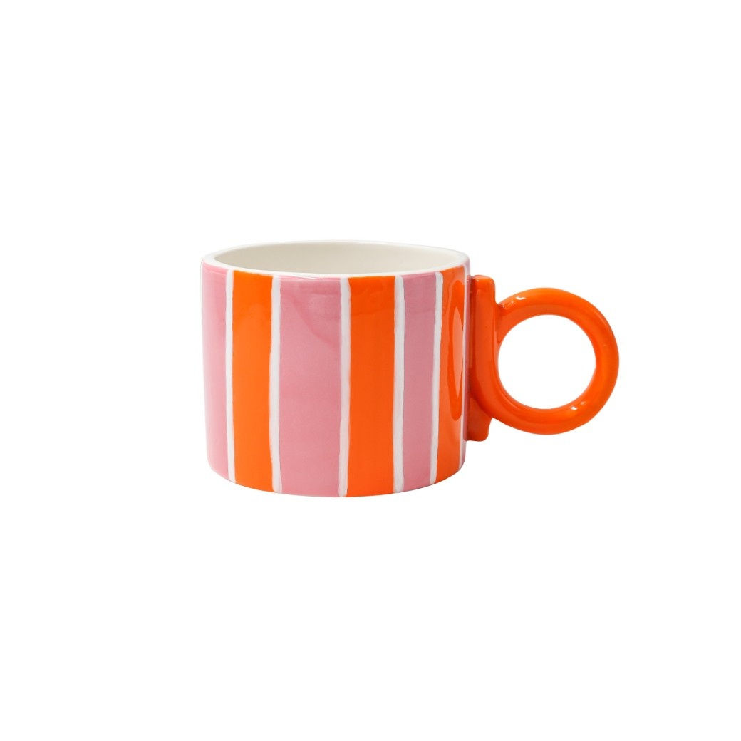 Mug original rayé orange et rose, Inès Rayas Bailarinas qué rico