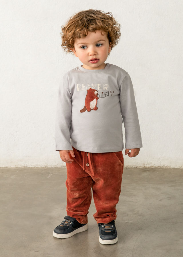 Pantalon original en velours côtelé orange enfant mayoral