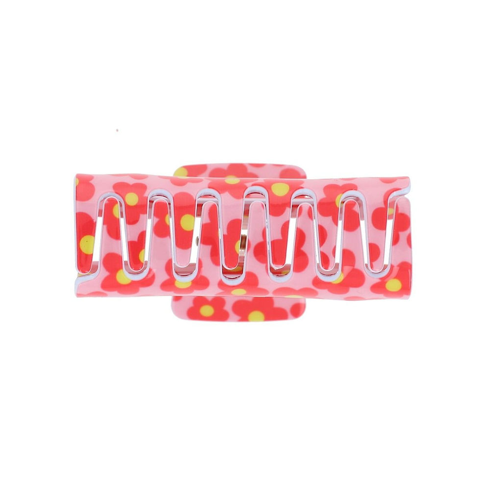 Pince à cheveux originale femme fleurs rose et rouge le petit souk