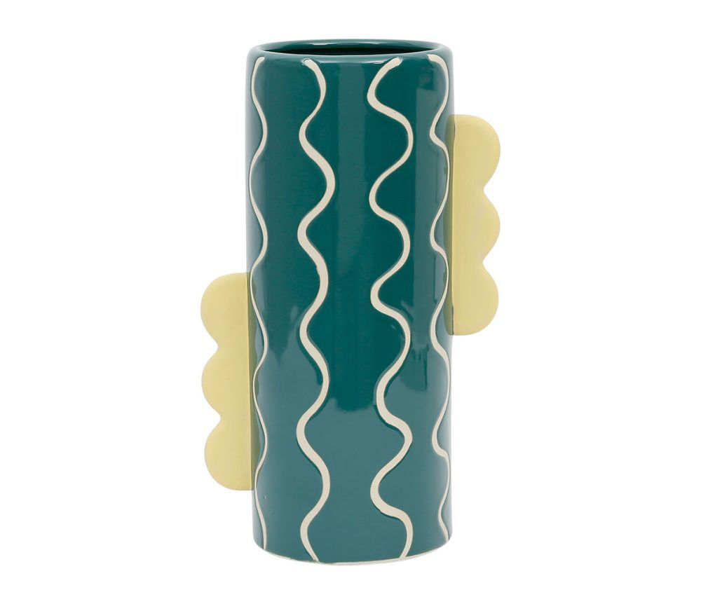 Vase original émeraude et jaune, Lumi sema design