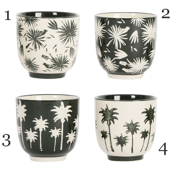 Gobelet original palmiers 17.5cl en grès, Palmea