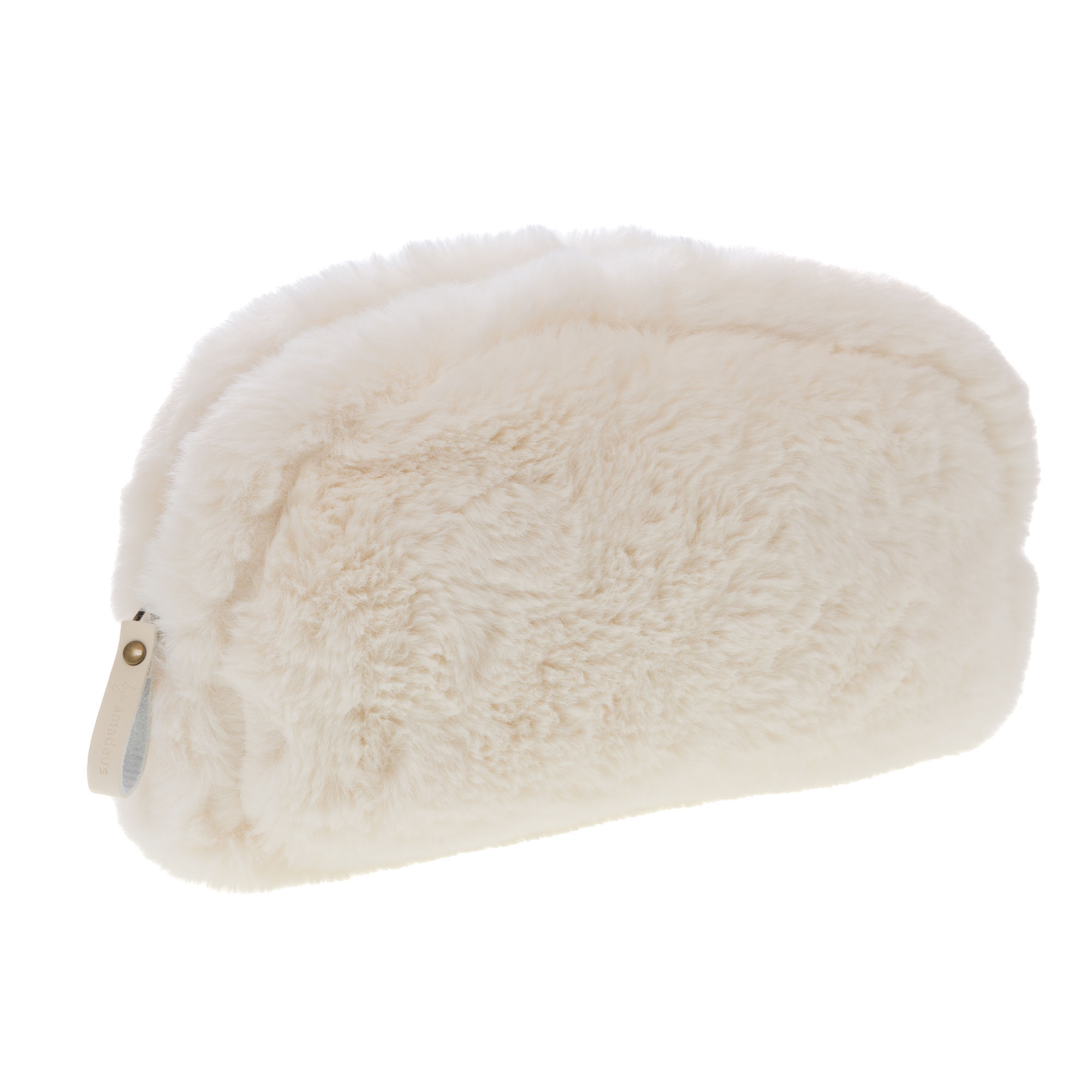Pochette originale fausse fourrure crème, Luxe amadeus