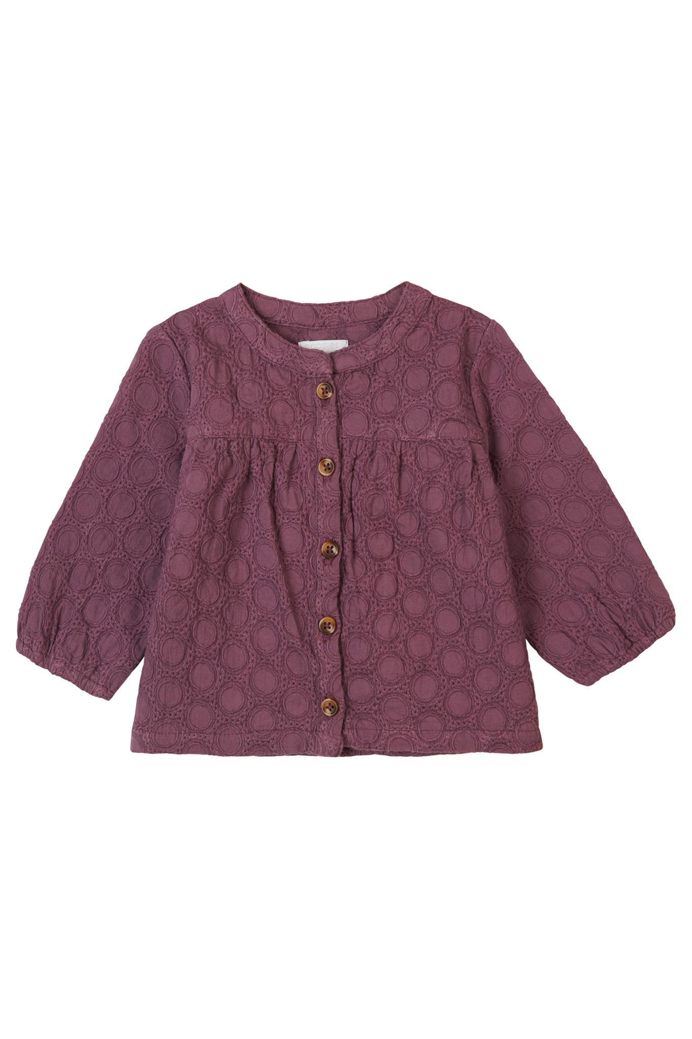 Blouse originale fille manches longues mauve Fruges enfant noppies