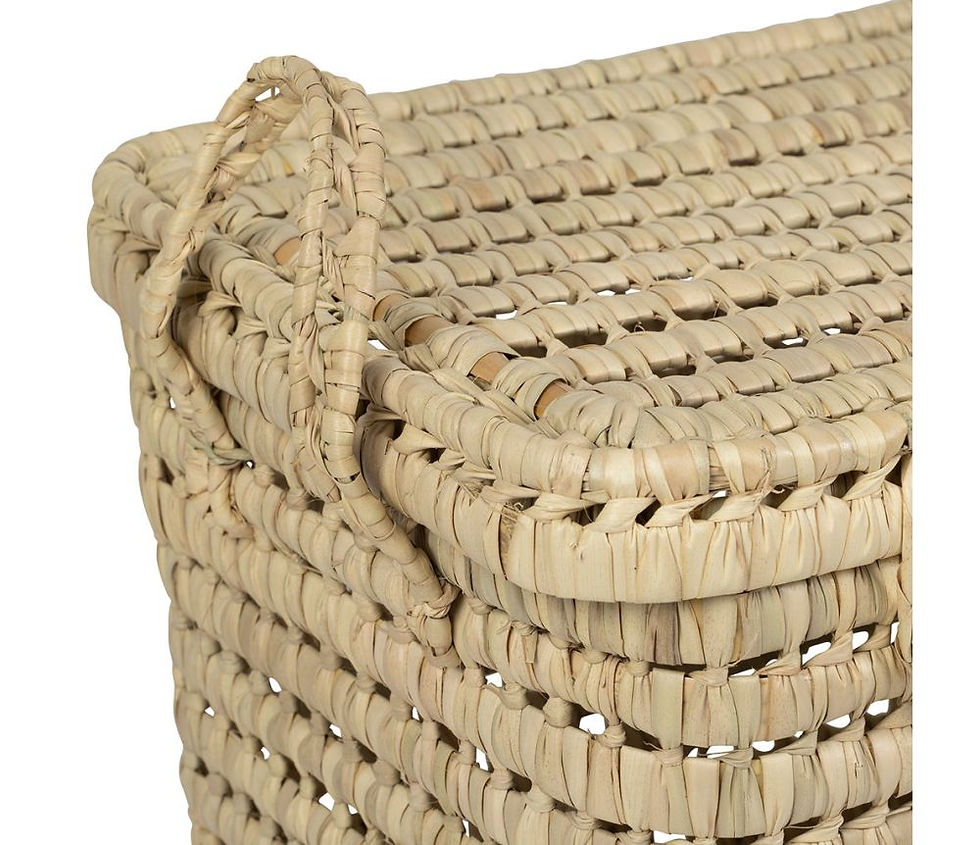 Miniature : Coffre de rangement en feuille de palmier, Songes jardin d'ulysse