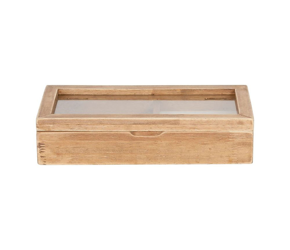 Miniature : Boîte à bijoux rectangle originale en bois hévéa, Terre brûlée sema design
