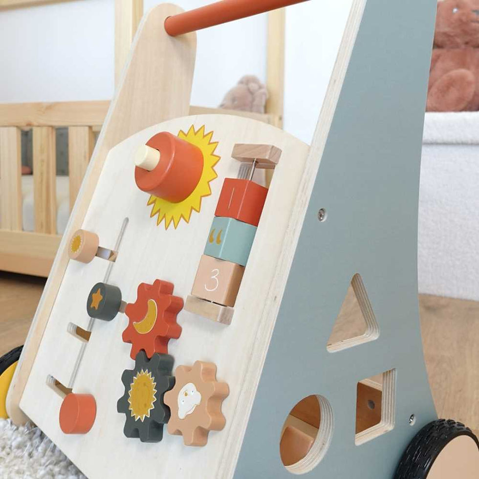 Charriot de marche multi activités original en bois enfant trois kilos sept