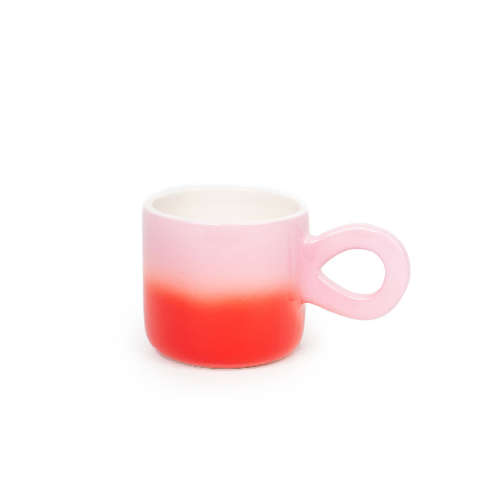 Tasse originale rouge et rose, coucher de soleil helio ferretti