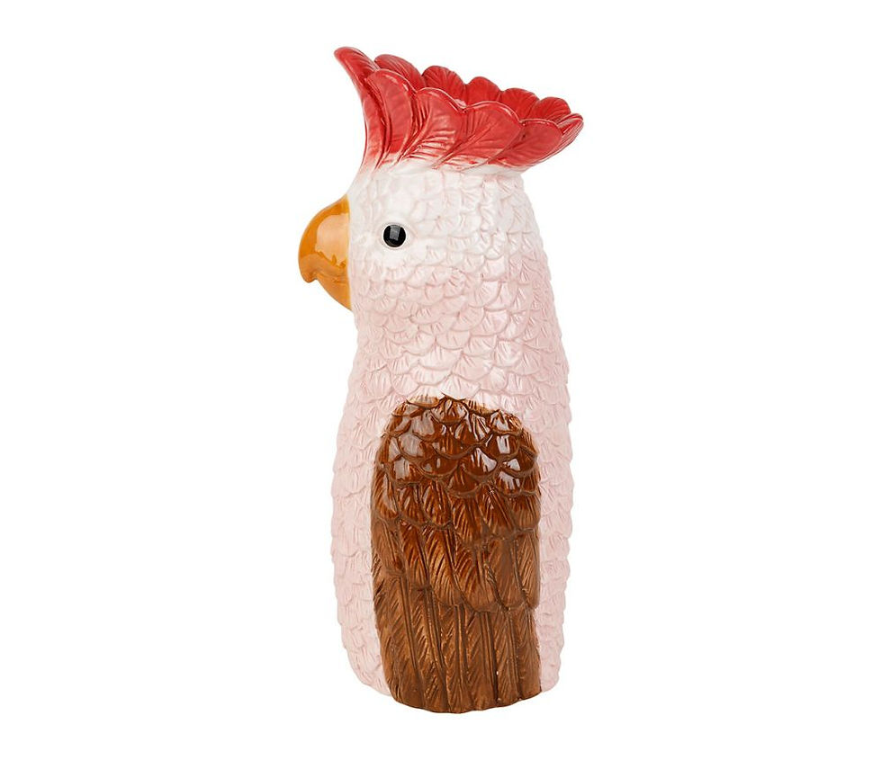 Vase original perroquet rose et brun, Jungle Pop sema design