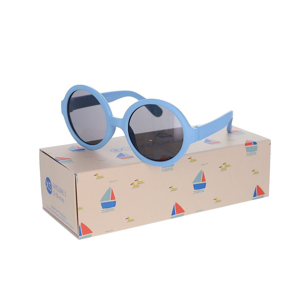 Miniature : Lunettes de soleil originales bébé rondes bleu 0-36 mois enfant le petit souk