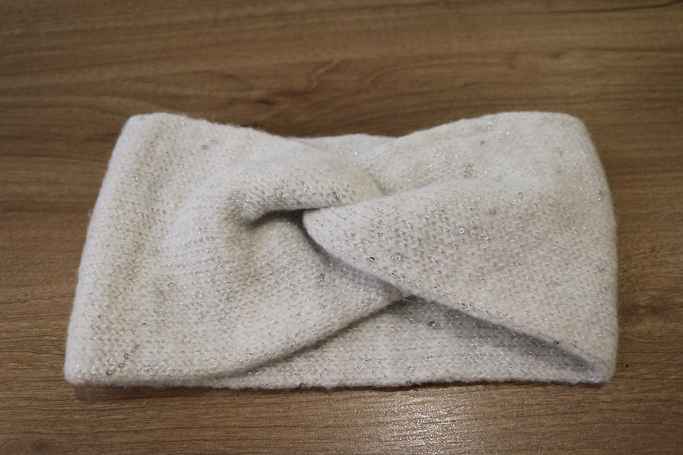 Bandeau cheveux en laine original femme Lola écru m&p accessoires