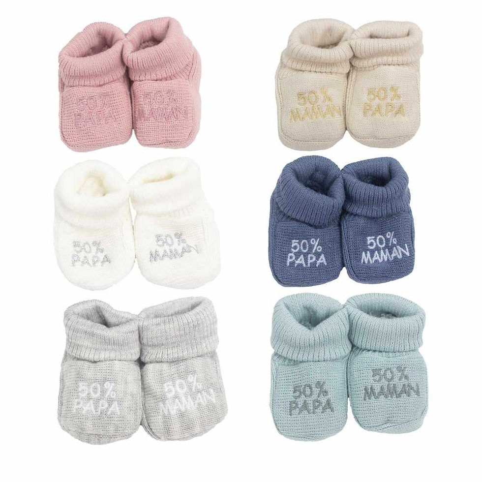 Chaussons pour bébé 50% papa 50% maman, 6 couleurs enfant trois kilos sept
