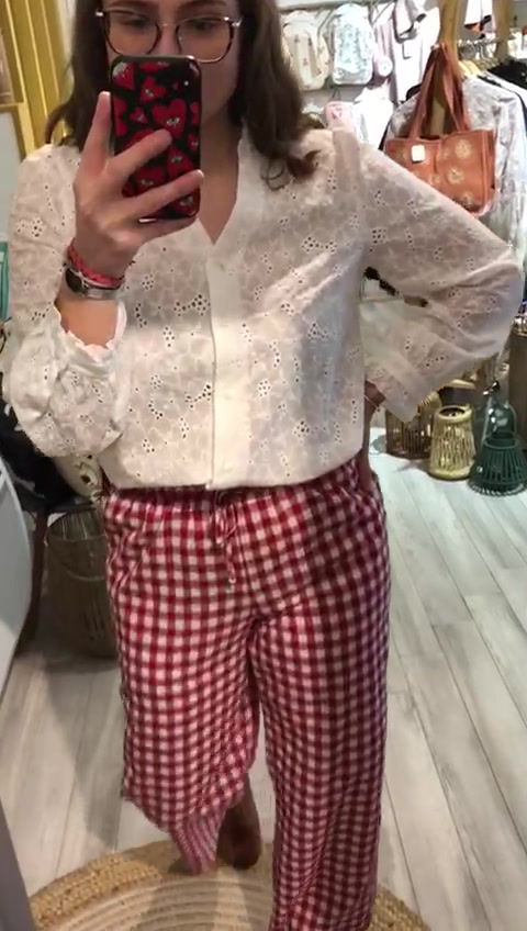 Miniature : Pantalon vichy rouge original femme lili & lala