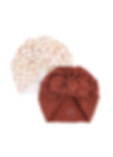 Lot de 2 bonnets originaux bébé turban terracotta et cœurs lovely roots enfant mrs ertha
