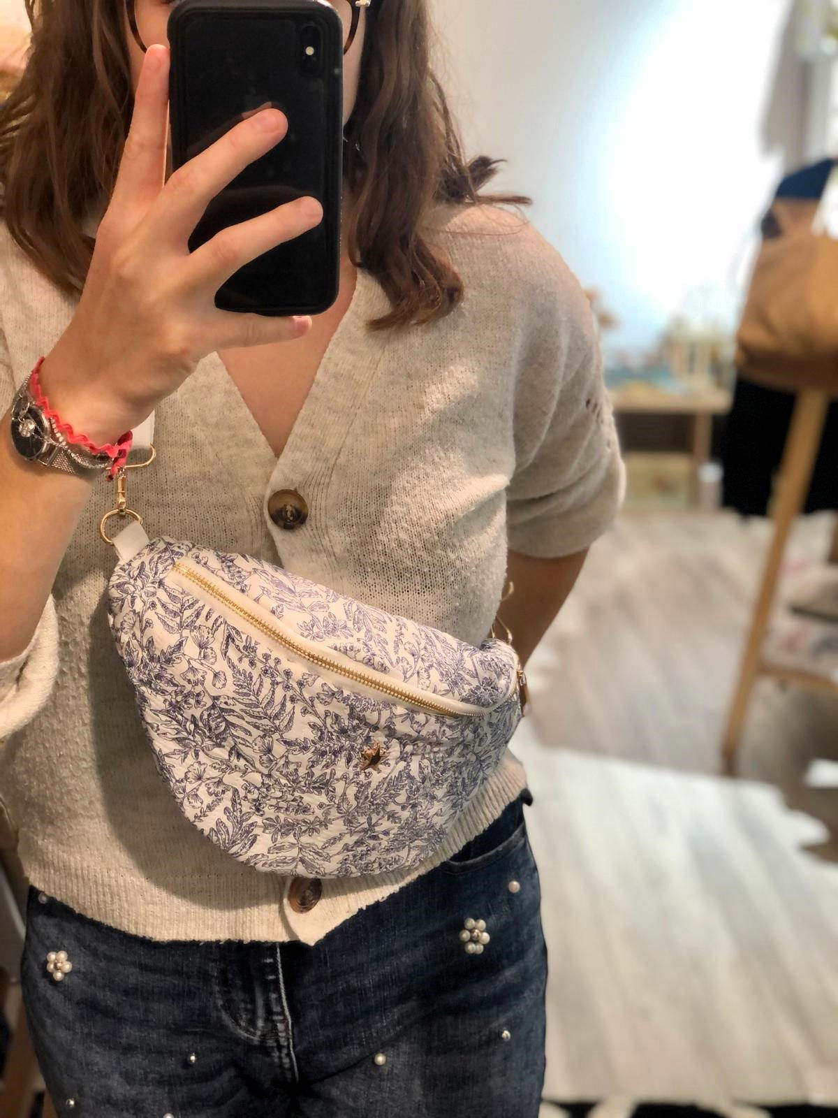 Sac à main banane original Jungle bleu anoushka