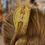 Miniature : Pince à cheveux originale femme citron jaune
