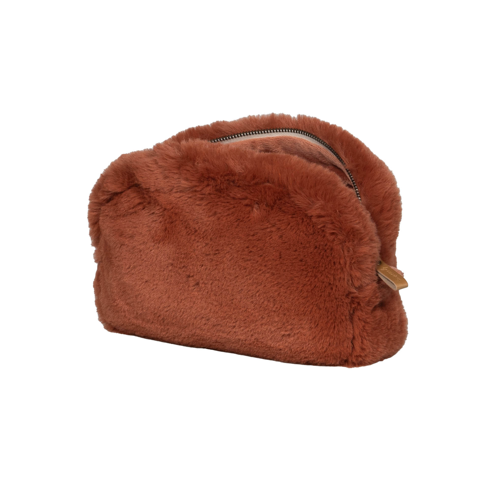 Pochette originale fausse fourrure terracotta, Luxe amadeus
