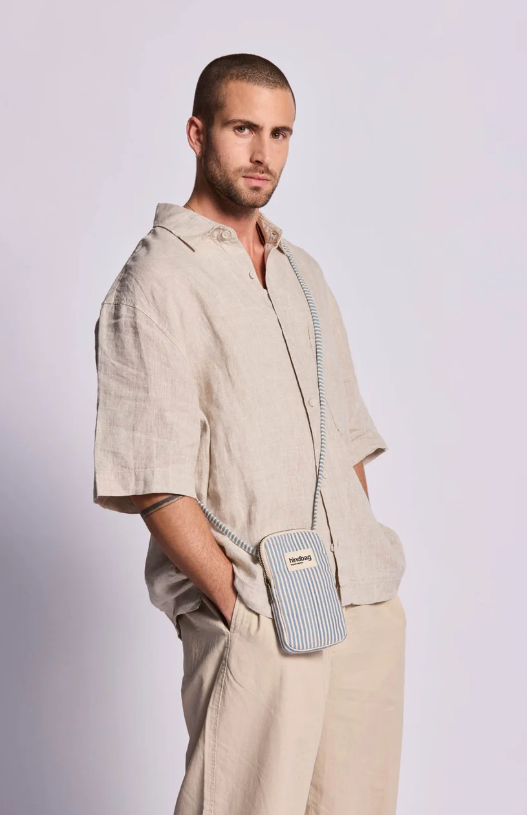 Sac pochette de téléphone Bill rayures bleues Hindbag