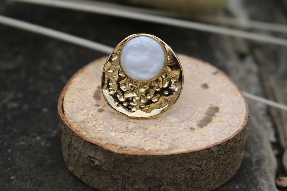 Bague originale femme acier inoxydable dorée