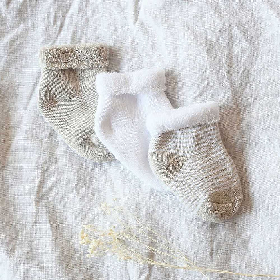 Lot de 3 paires de chaussettes originales unisexe beige enfant trois kilos sept