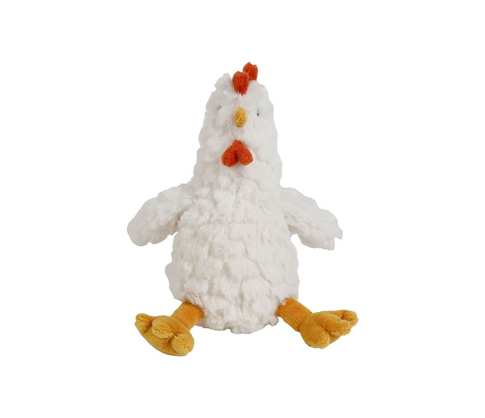 Petite peluche originale bébé poule blanche, Douster enfant sema design