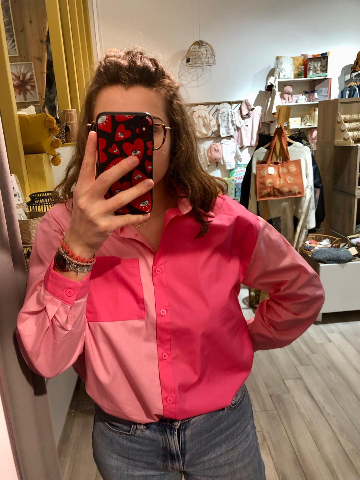 Chemise originale femme rose, Claudie seely