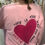 Miniature : Pull original femme large rose gros cœur arty blush