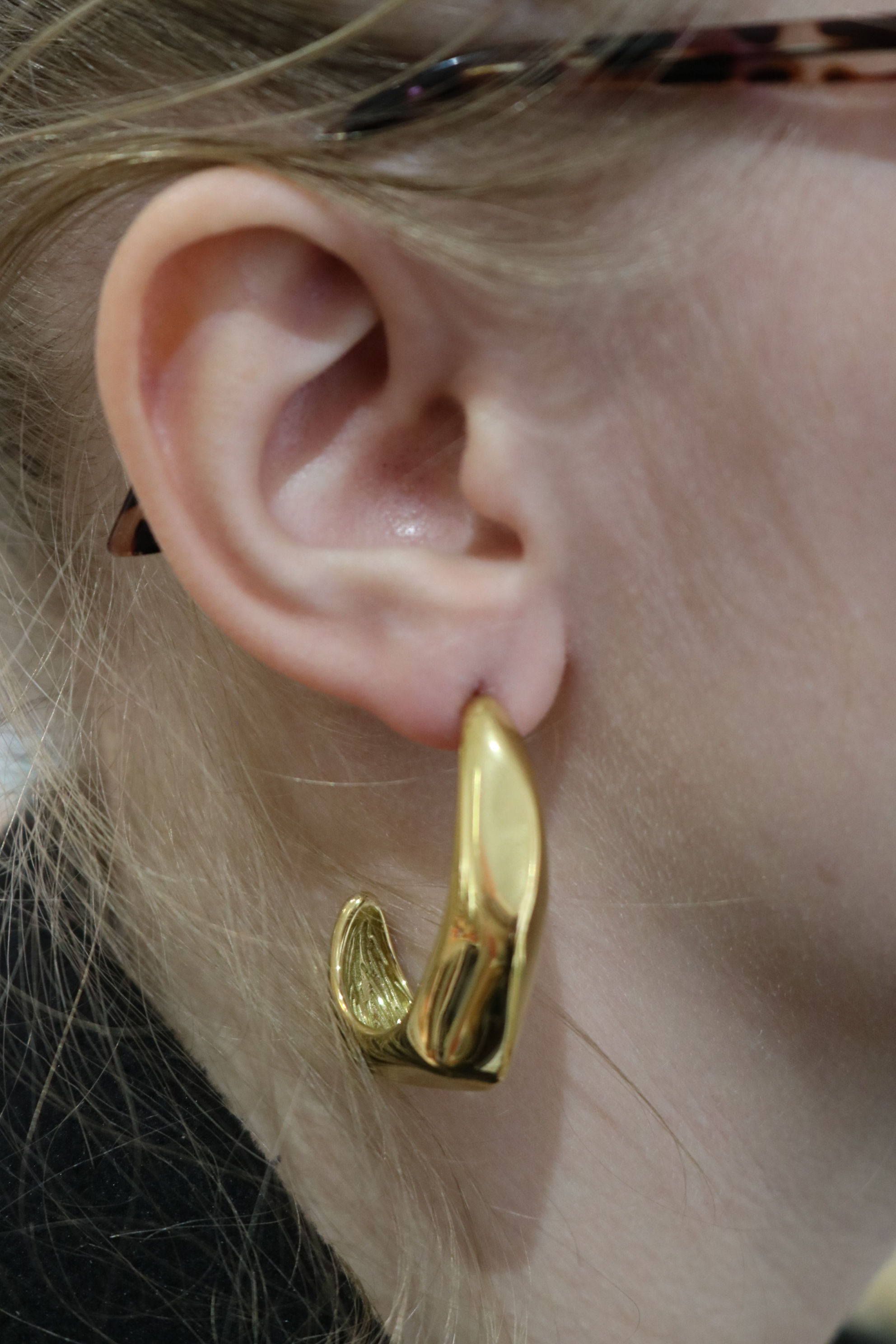 Boucles d'oreilles originales femme acier inoxydable dorées