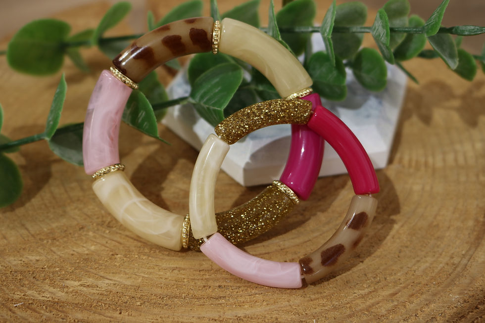 Bracelet Palmi original enfant rose/doré/léopard Atelier Marpo