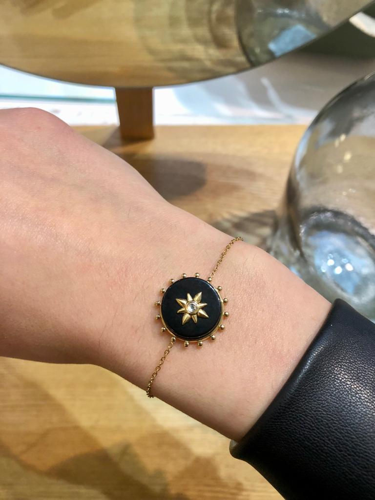 Bracelet original doré femme acier inoxydable satine paris