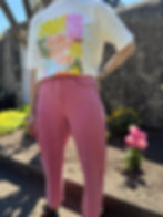 Pantalon léger original femme rose, Joël