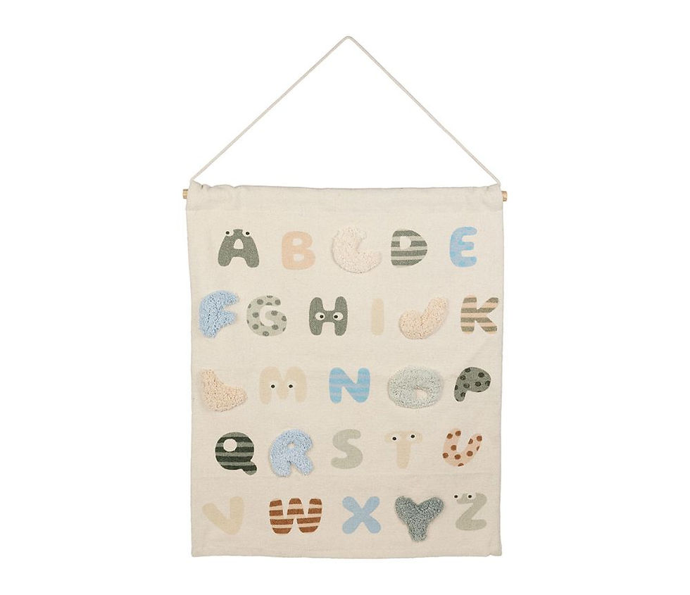 Déco murale originale tuftée l'alphabet enfant sema design