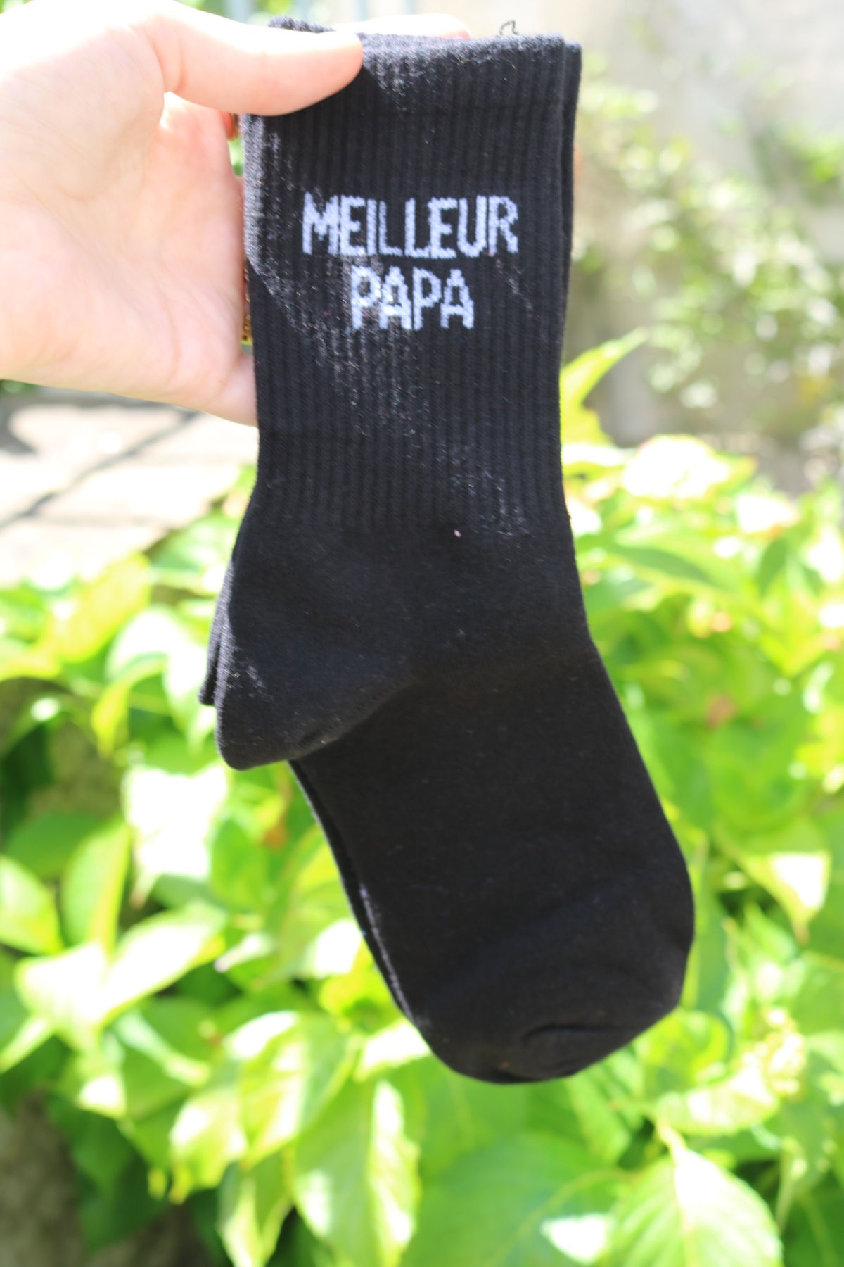 Chaussettes originales homme personnalisées Meilleur papa, noires mile mila