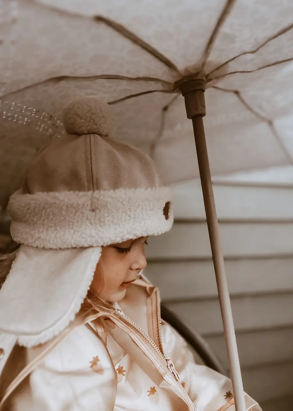 Bonnet original aviateur ivoire enfant mrs ertha