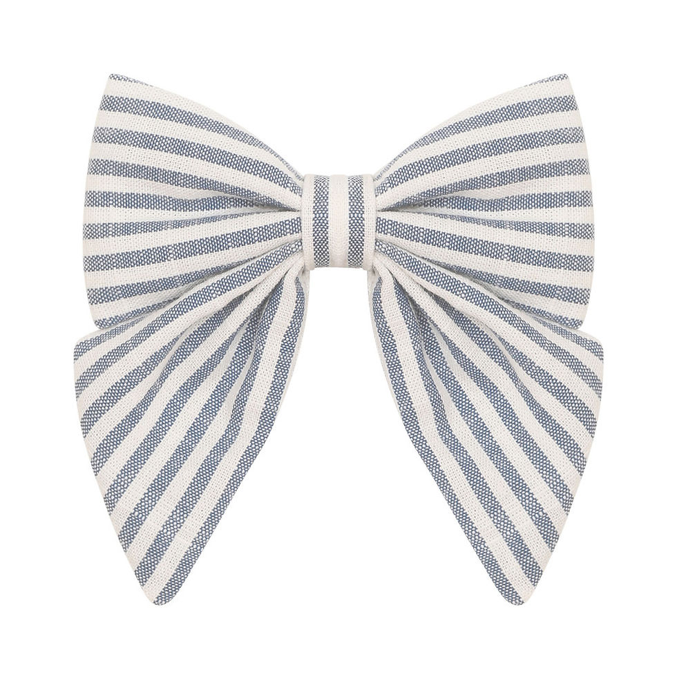 Barrette originale nœud rayée bleue enfant mimi & lula