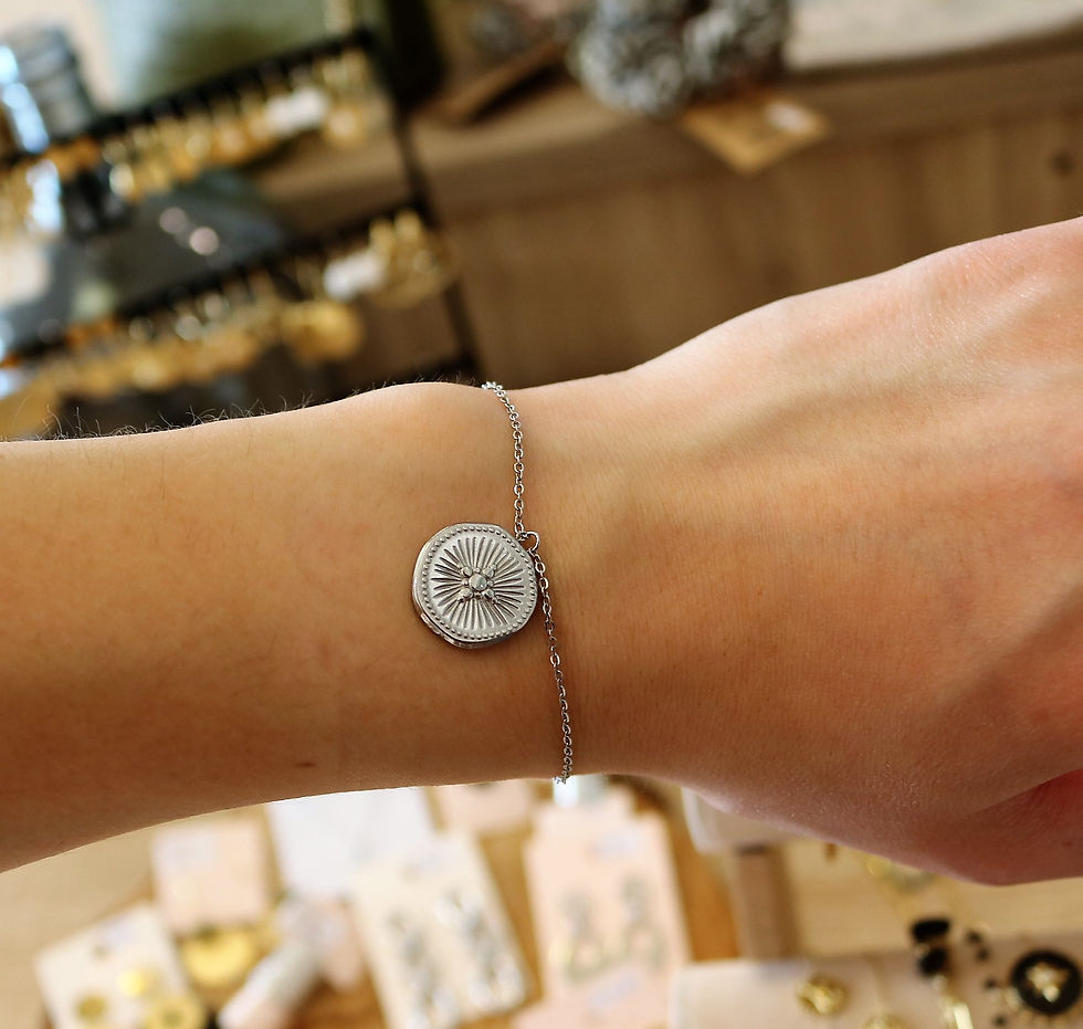 Bracelet original argenté femme acier inoxydable ikita paris bijoux