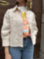 Veste originale femme écru ajourée, Célia coton season