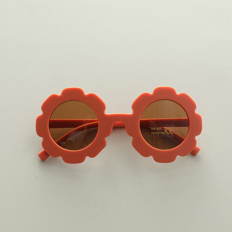 Lunettes de soleil unie fleur rouge originale enfant apple bébé