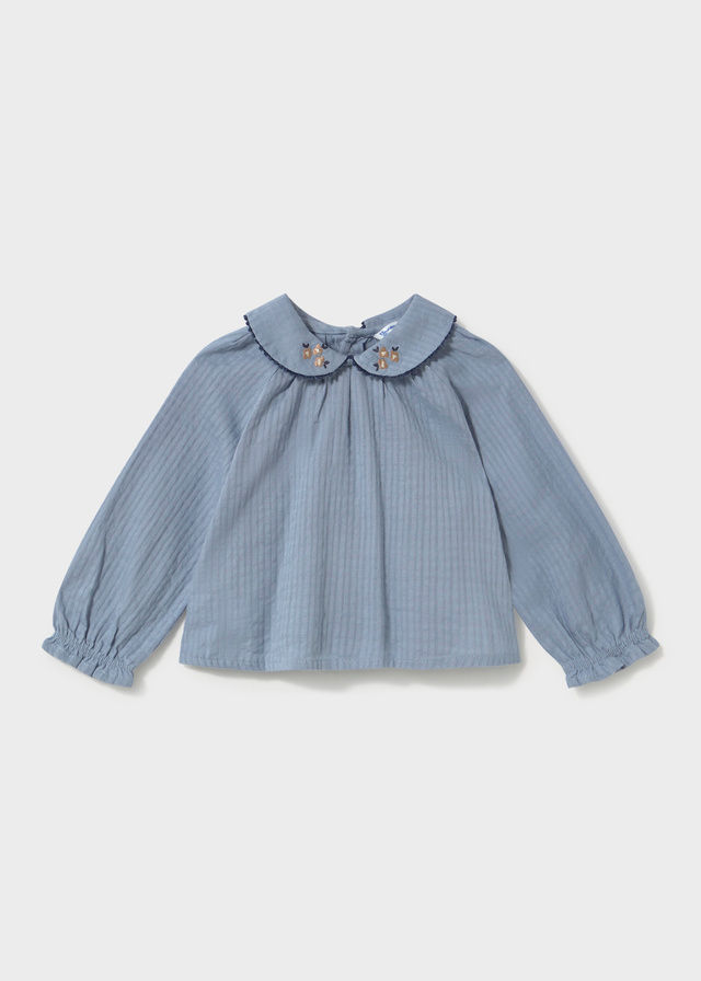 Blouse col claudine bleu enfant mayoral