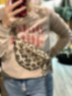 Sac à main banane original femme Lydia léopard cuir daim anoushka