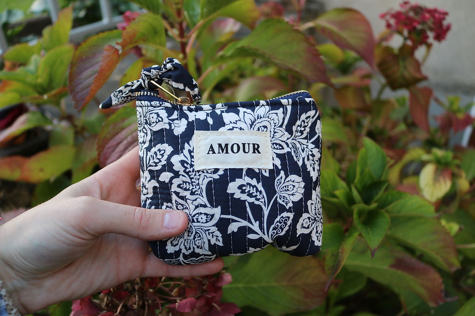 Porte-monnaie original femme fleuri bleu Amour m&p accessoires