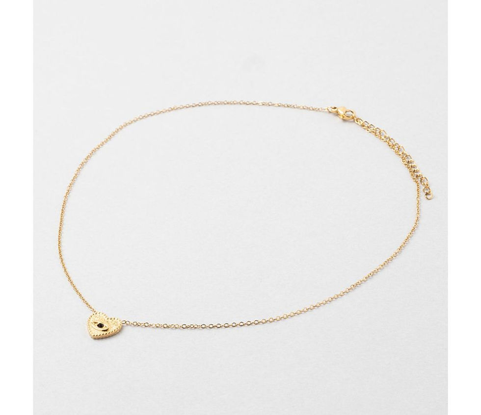 Miniature : Collier original femme acier inoxydable doré, Tulum sema design