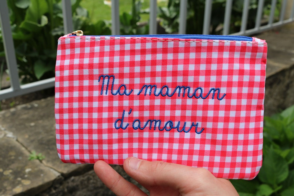 Pochette originale femme vichy rouge, Maman d'amour