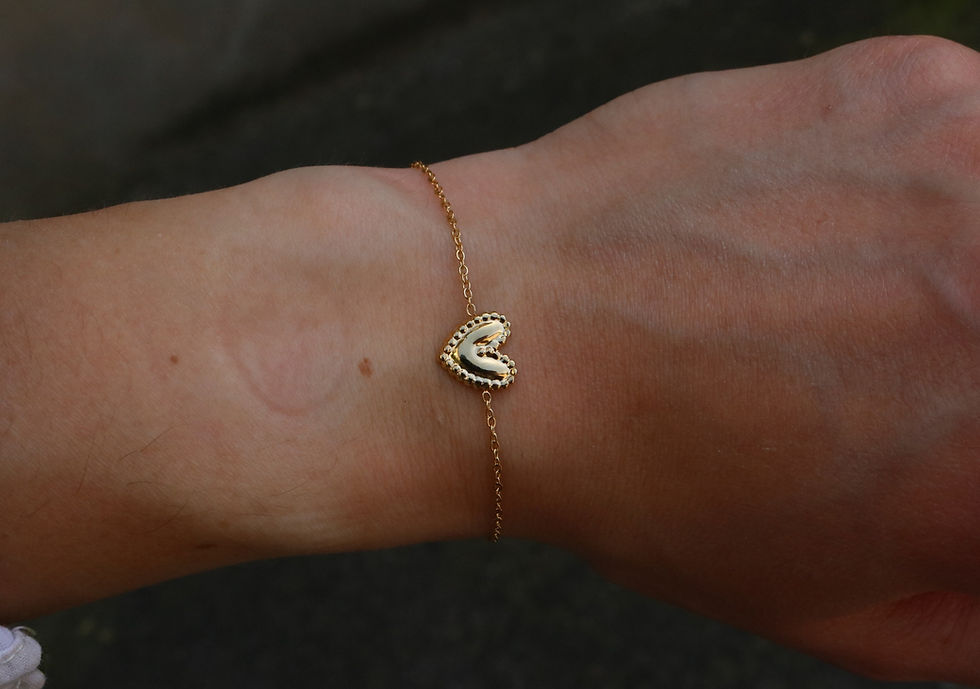 Bracelet original femme acier inoxydable doré, cœur doré