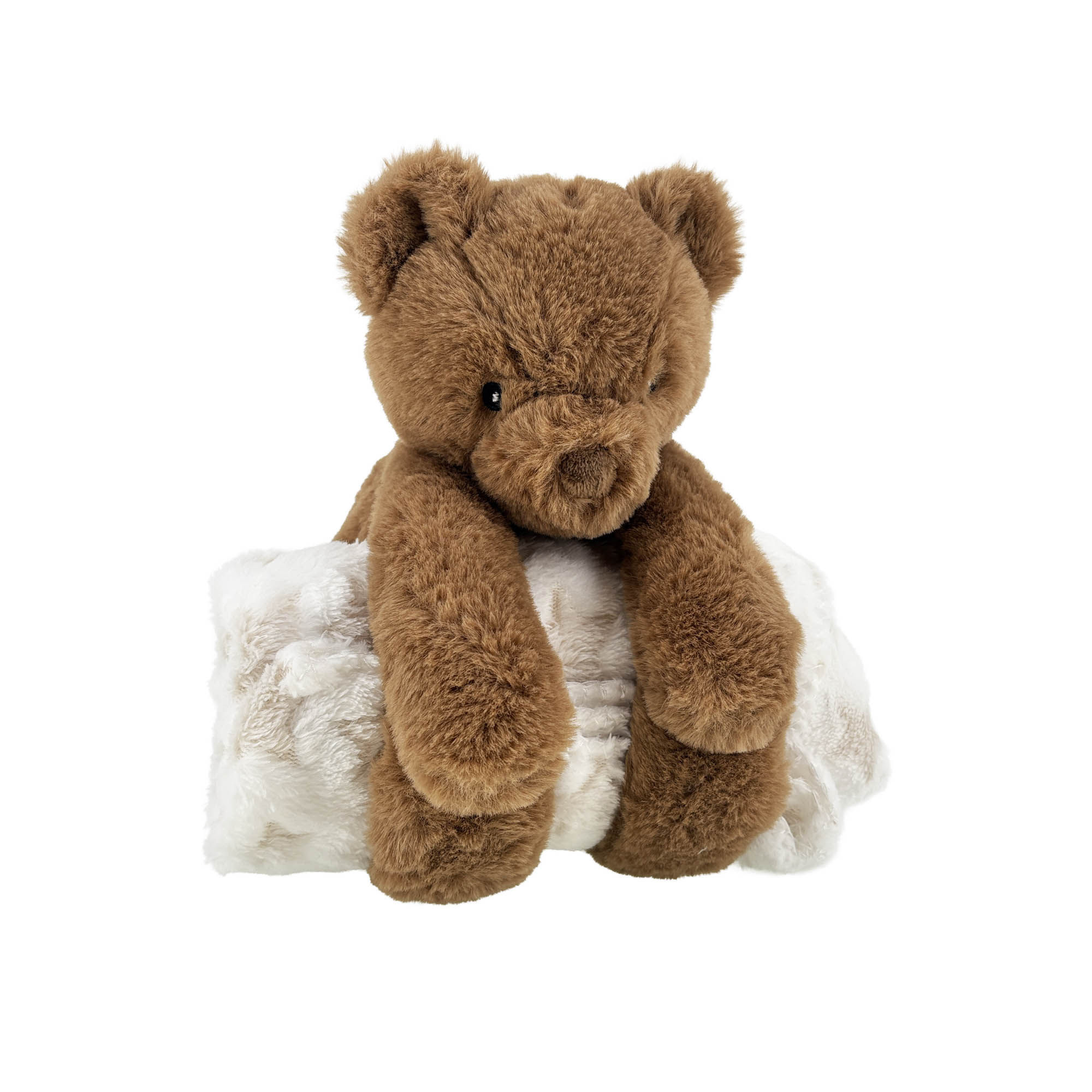 Peluche ourson originale avec plaid blanc étoile enfant amadeus