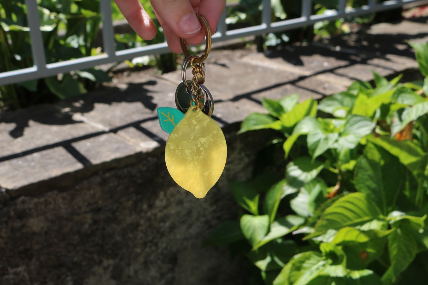 Porte-clés original en acétate, citron mile mila