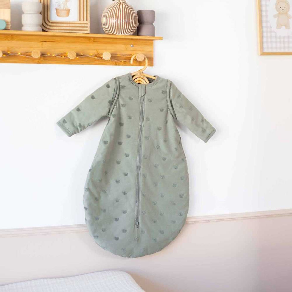 Gigoteuse naissance à manches amovibles Honey vert olive enfant trois kilos sept