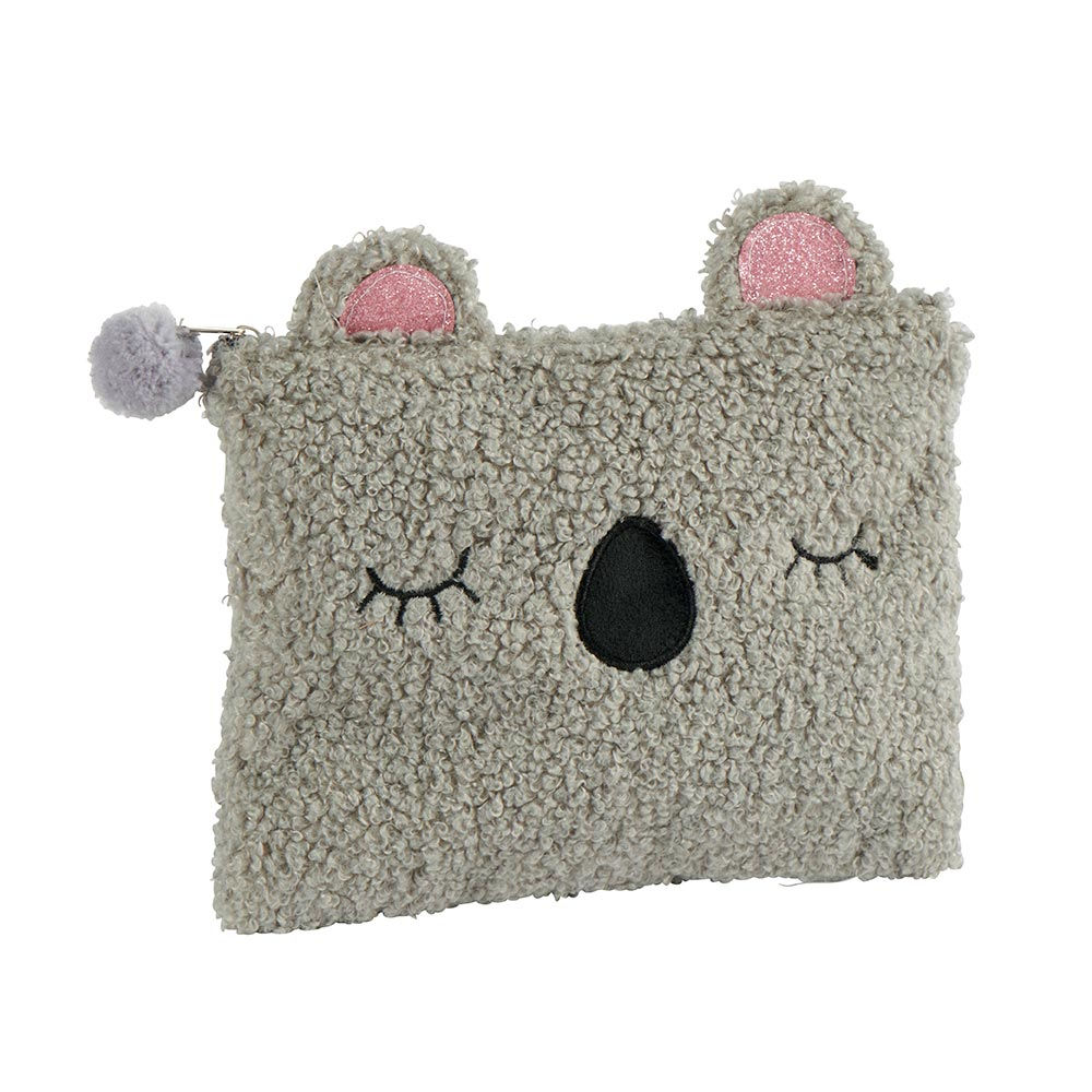 Pochette originale en bouclette grise koala country casa