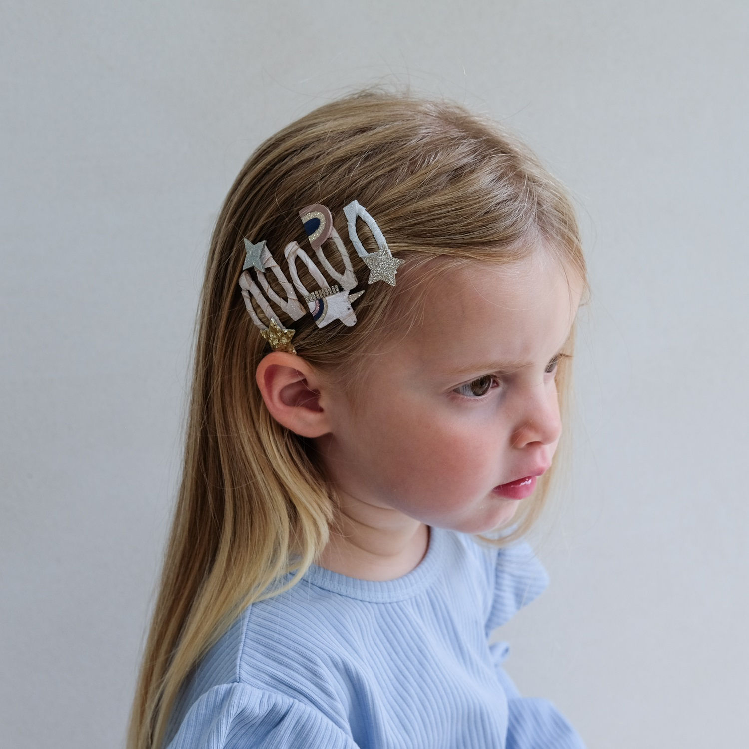 Set de 5 barrettes licorne arc en ciel et étoile enfant fille mimi & lula