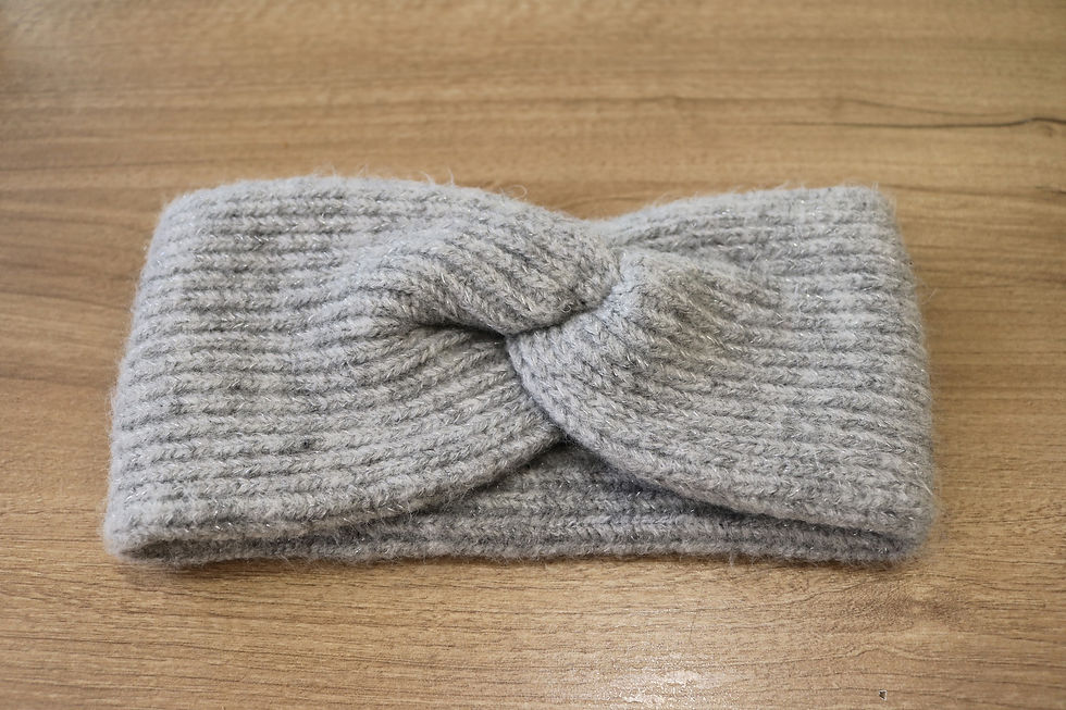 Bandeau cheveux en laine original femme Lizzy gris m&p accessoires